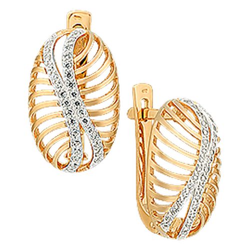 Серьги из золота с фианитами 10996 Серьги (Au 585)