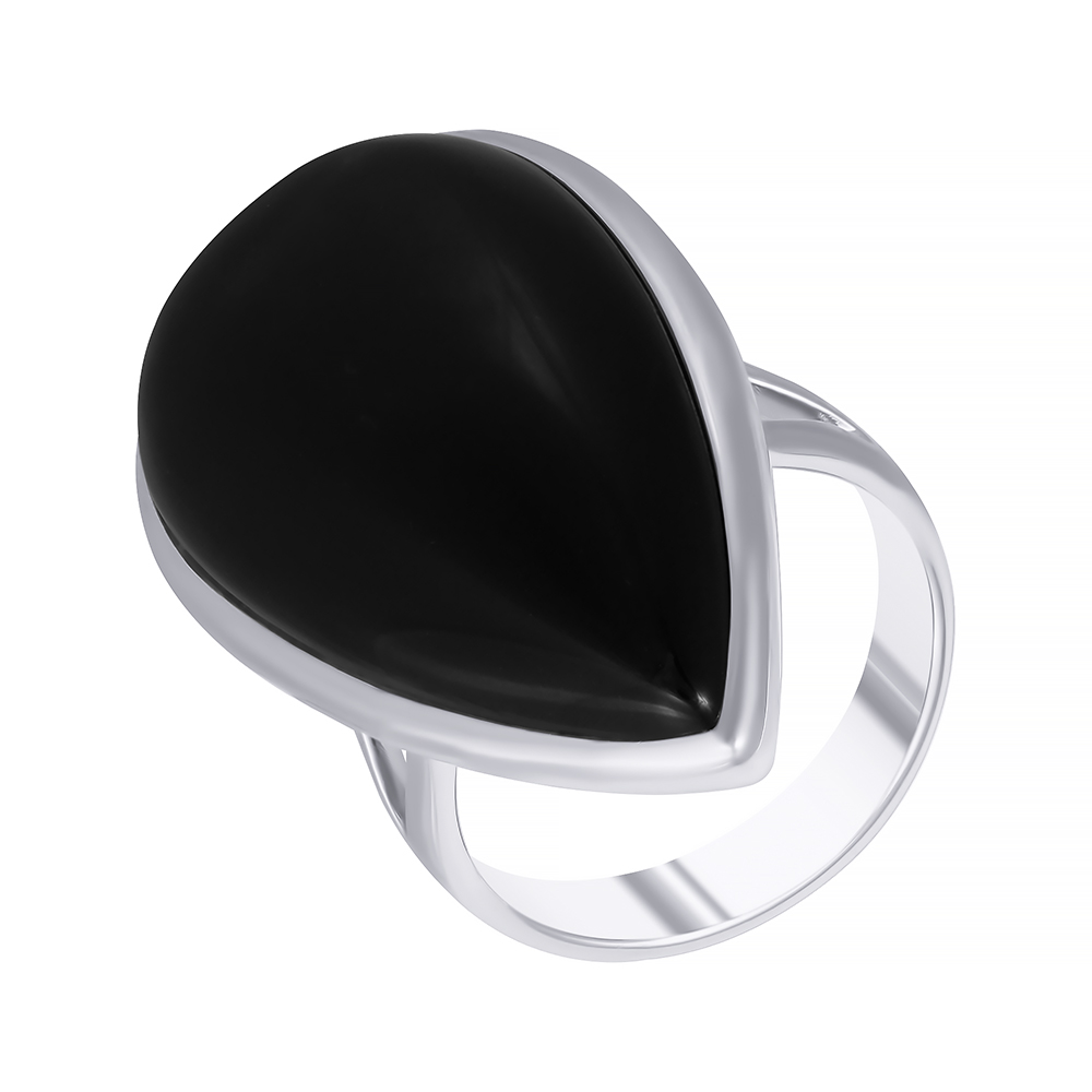 Кольцо из серебра с ониксом 5590015001603 Кольцо (Ag 925)