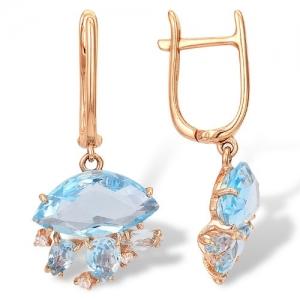 Серьги из золота с миксом камней 21801412 Серьги (Au 585)