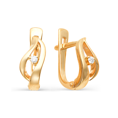 Серьги из золота с бриллиантами 1020405 Серьги (Au 585)