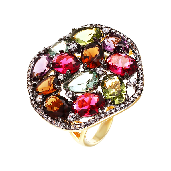 Кольцо из серебра c кубическим цирконием. 1220004006505 Кольцо (Ag 925)
