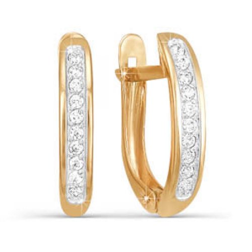 Серьги из золота с фианитами 121142 Серьги (Au 585)