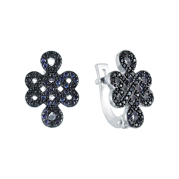 Серьги из серебра с кубическим цирконием 2260013084502 Серьги (Ag 925)