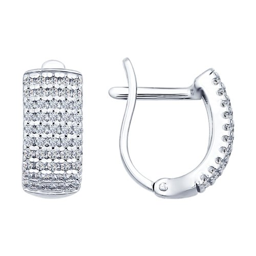 Серьги из серебра c фианитами 94021766 Серьги (Ag 925)