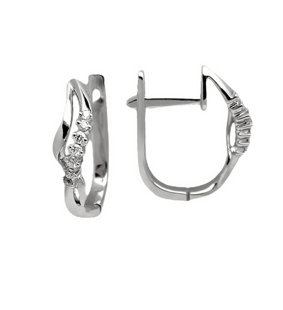 Серьги из белого золота c бриллиантами 33718*00592661 Серьги (Au 585)