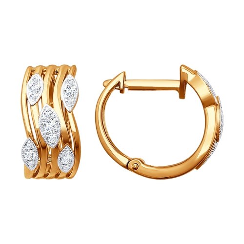 Серьги из золота с бриллиантами 1020254 Серьги (Au 585)