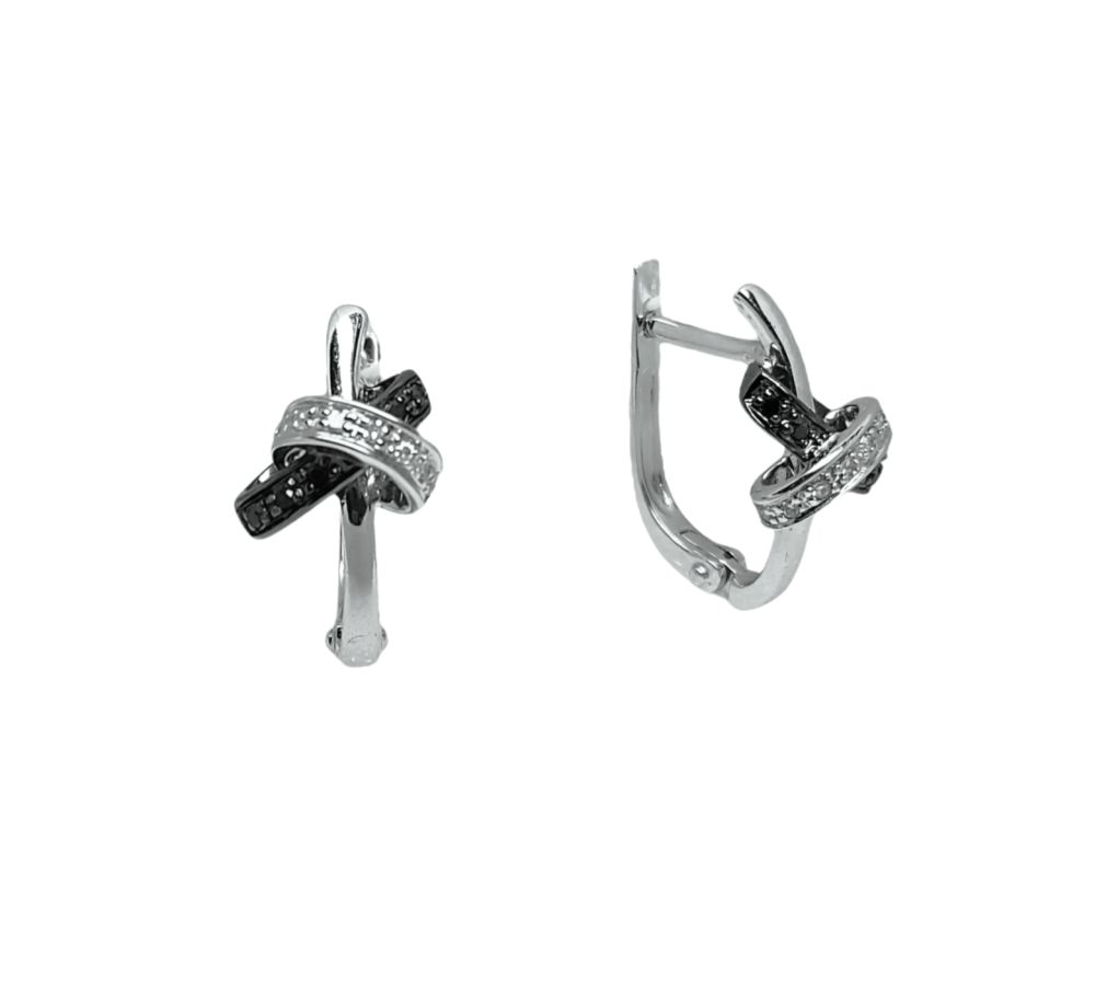 Серьги из белого золота c бриллиантами 5340-4039254 Серьги (Au 585)