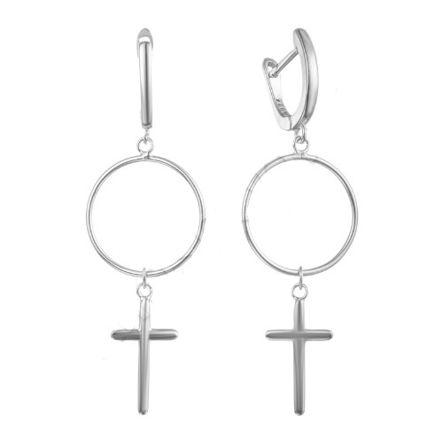 Серьги из серебра длинные 21С141089 Серьги (Ag 925)