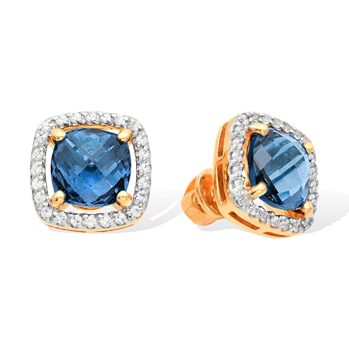 Серьги из золота с топазами и фианитами С122-1759ТЛ Серьги (Au 585)