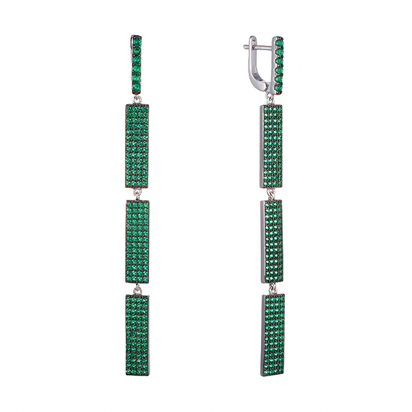 Серьги из серебра с кубическим цирконием 1540003116128 Серьги (Ag 925)
