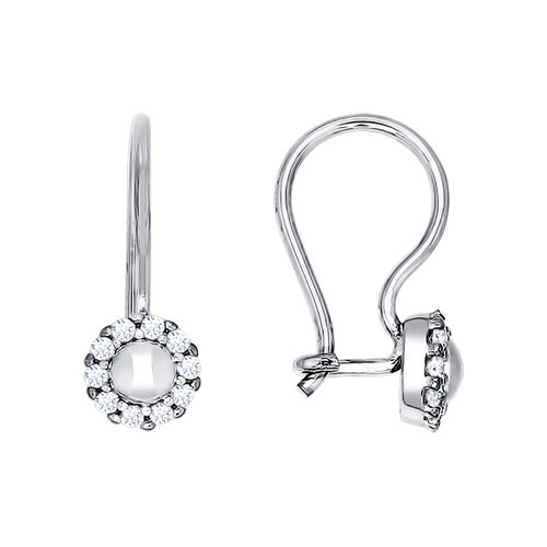 Серьги из серебра с фианитами детские 94021305 Серьги (Ag 925)