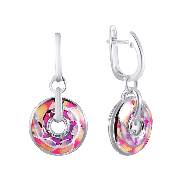 Серьги из серебра с эмалью 2520001010906 Серьги (Ag 925)