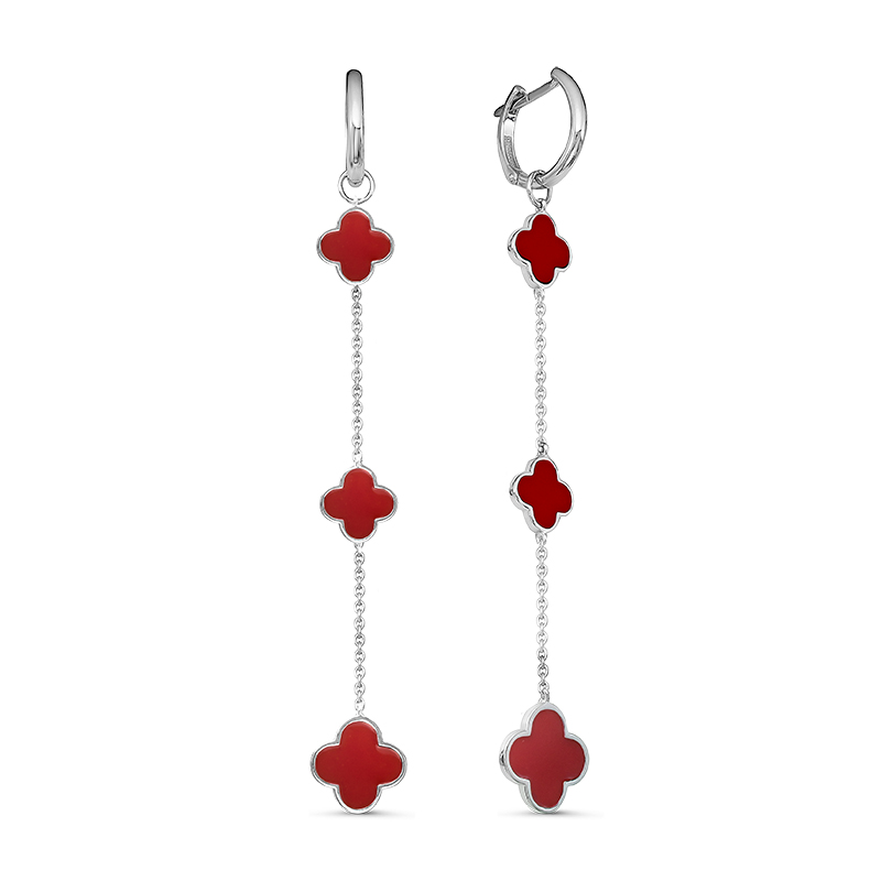 Серьги из серебра с эмалью с920446 Серьги (Ag 925)