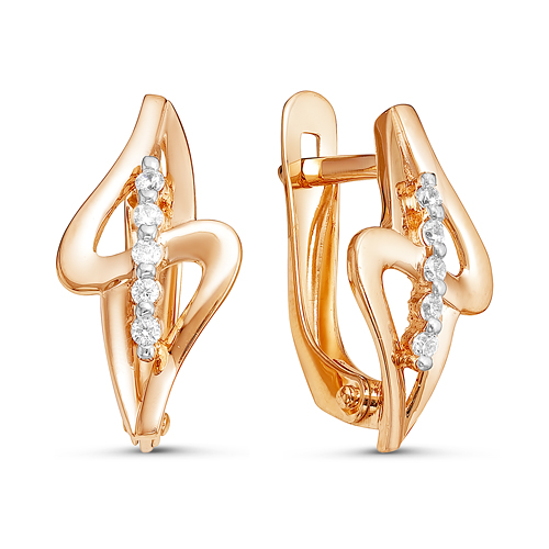 Серьги из золота с фианитами 124856 Серьги (Au 585)
