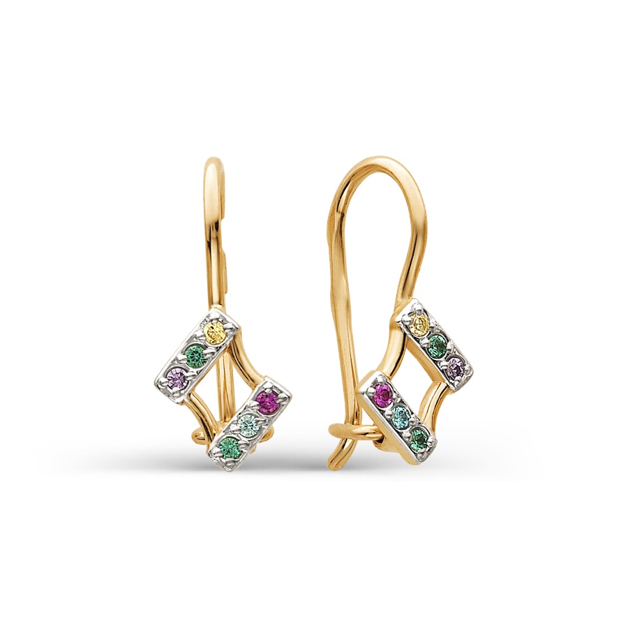 Серьги из золота с фианитами детские Т142024390-01 Серьги (Au 585)