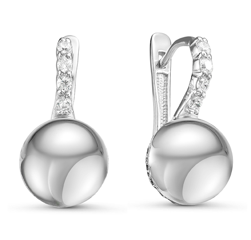 Серьги из серебра c фианитами с125927 Серьги (Ag 925)