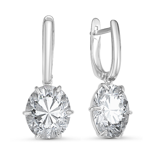 Серьги из серебра с фианитами  с125752 Серьги (Ag 925)