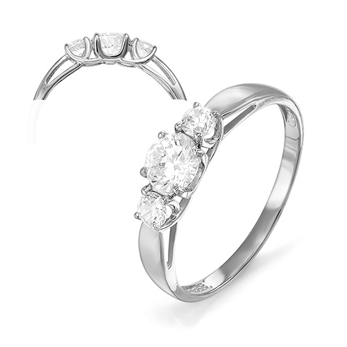 Кольцо из серебра с фианитами  с114548 Кольцо (Ag 925)
