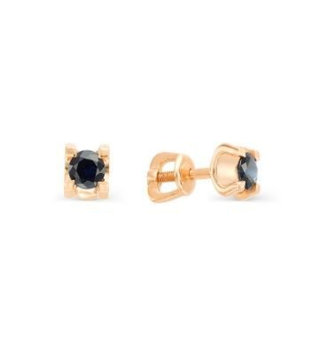 Серьги из золота с сапфирами  22559-102 Серьги пусеты (Au 585)