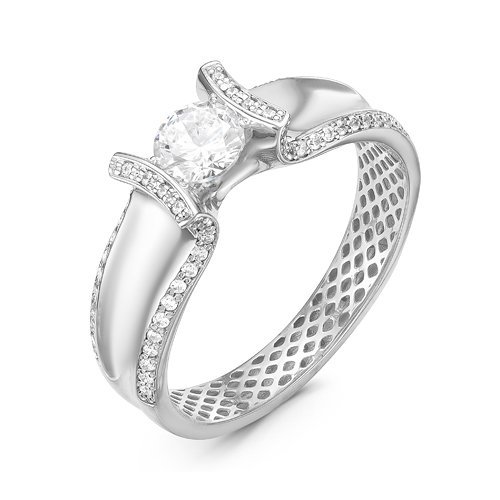 Кольцо из белого золота с фианитами дф110163б Кольцо (Au 585)