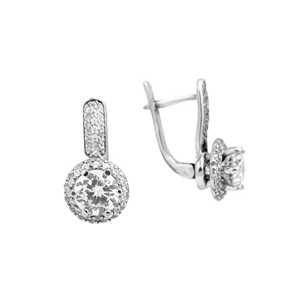 Серьги из серебра с кубическими циркониями 500053-СР Серьги (Ag 925)