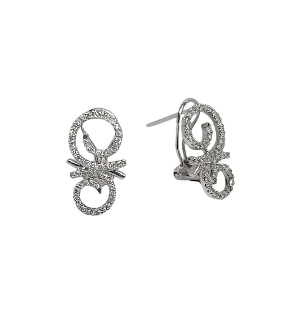 Серьги из белого золота c бриллиантами 08100770739 Серьги (Au 585)