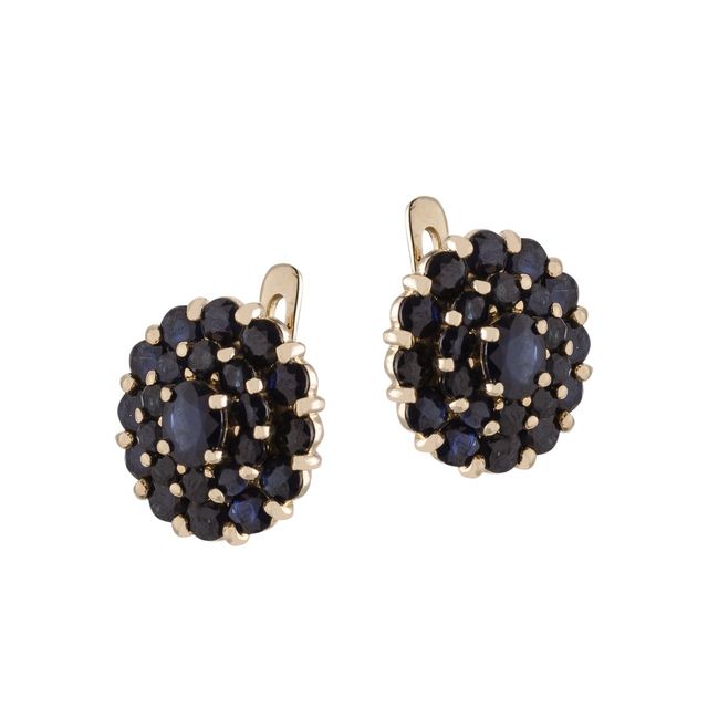 Серьги из желтого золота с сапфирами 3352008 Серьги (Au 585)