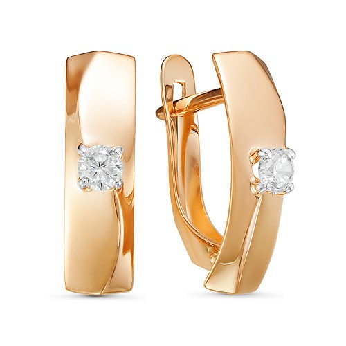 Серьги из золота с фианитами 127074 Серьги (Au 585)