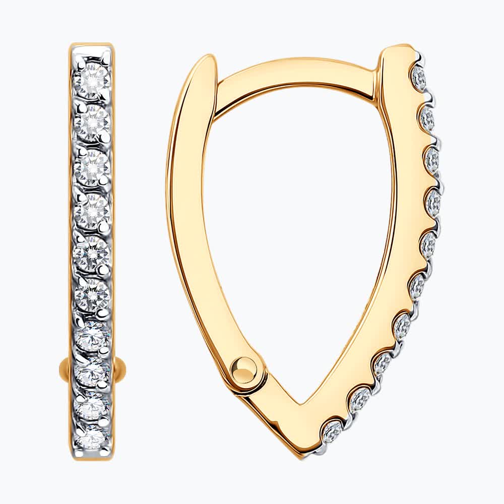 Серьги из золота с фианитами 0200992 Серьги (Au 585)