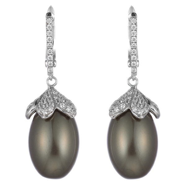  Серьги из серебра с жемчугом 0100006045005 Серьги (Ag 925)