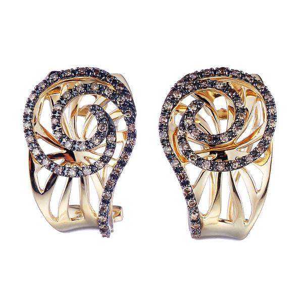 Серьги из золота c бриллиантами 02500292457 Серьги (Au 585)