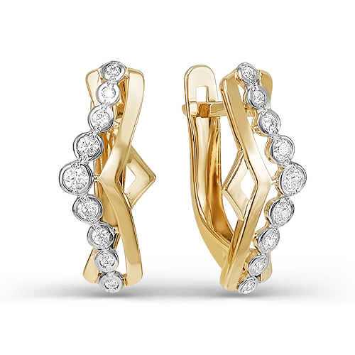 Серьги из золота с фианитами 125134 Серьги (Au 585)