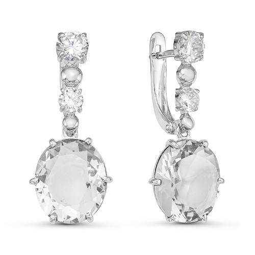 Серьги из серебра с фианитами  с125605 Серьги (Ag 925)