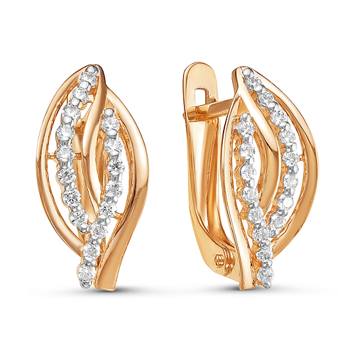 Серьги из золота с фианитами 124829 Серьги (Au 585)