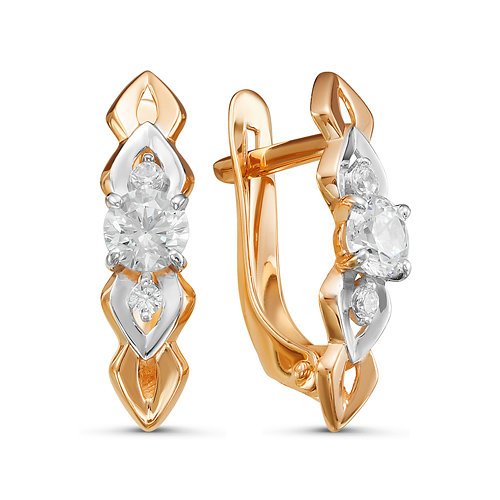 Серьги из золота с фианитами 127118 Серьги (Au 585)