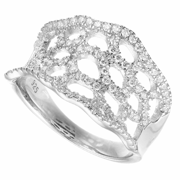 Кольцо из серебра с кубическими циркониями 5940004076409 Кольцо (Ag 925)