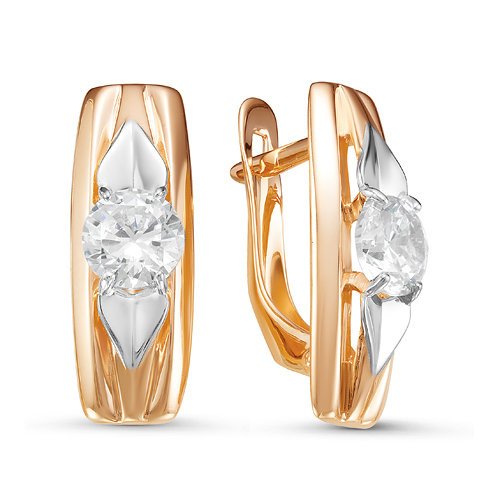 Серьги из золота с фианитами 126759 Серьги (Au 585)