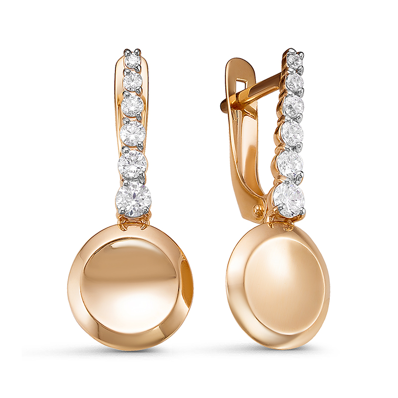 Серьги из золота с фианитами 128350 Серьги (Au 585)