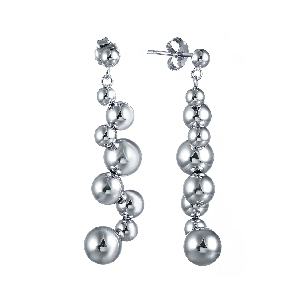 Серьги из серебра длинные 1370006006201 Серьги (Ag 925)