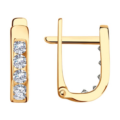 Серьги из золота с фианитами 021499 Серьги детские (Au 585)