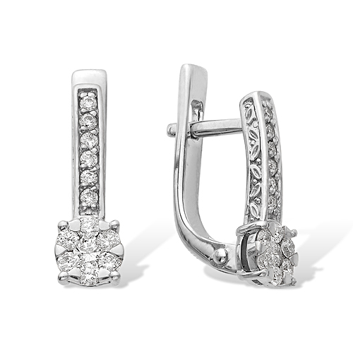 Серьги из белого золота c бриллиантами С210-904 Серьги (Au 585)