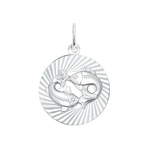Подвеска-зодиак из серебра Рыбы 94030893 Подвеска зодиак (Ag 925)