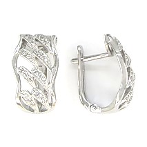Серьги из серебра c фианитами 94020037 Серьги (Ag 925)