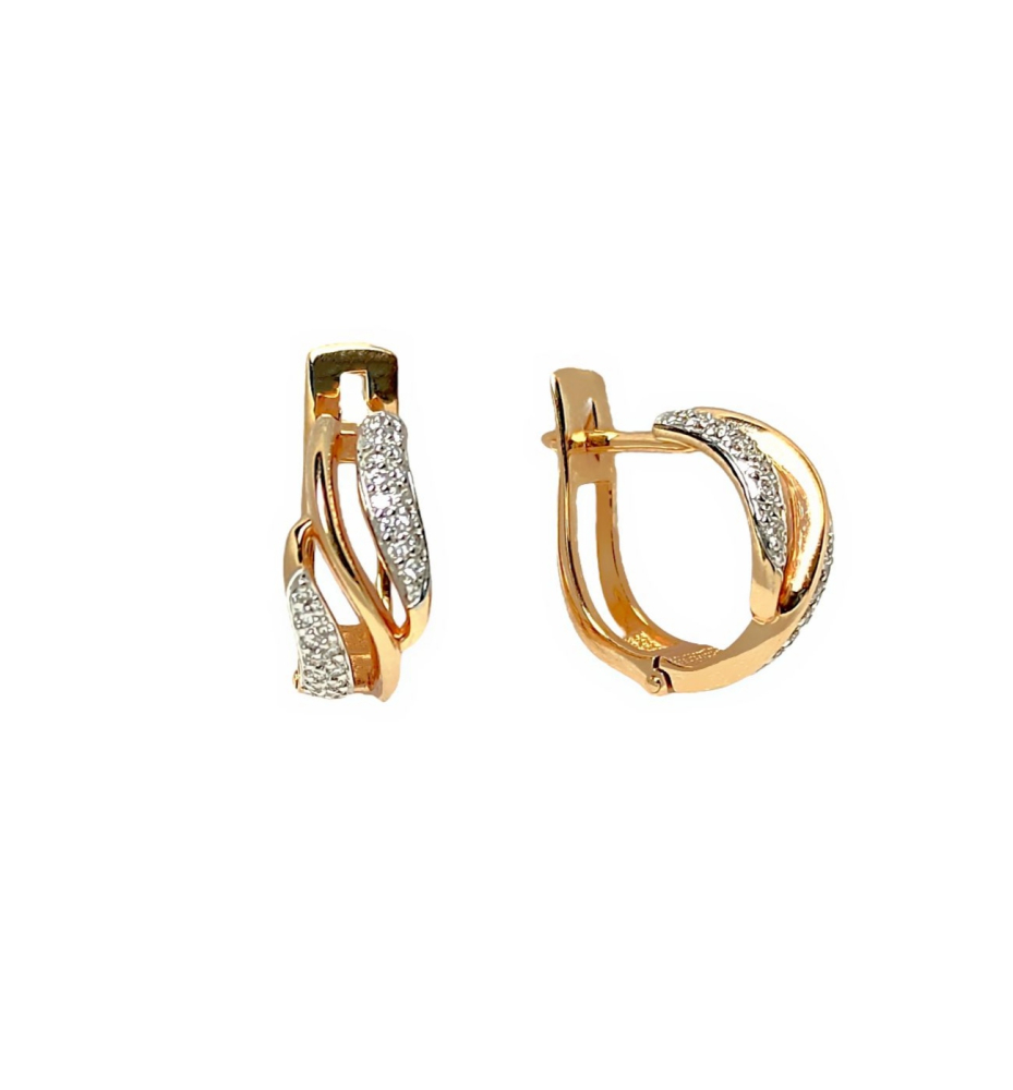 Серьги из золота c бриллиантами 1020167 №10 2 Серьги (Au 585)
