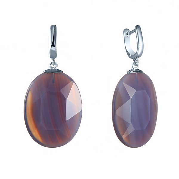 Серьги из серебра  с агатами 5590008208605 Серьги (Ag 925)