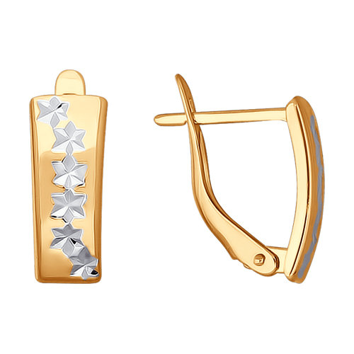 Серьги из золота с алмазной гранью  022186 Серьги (Au 585)