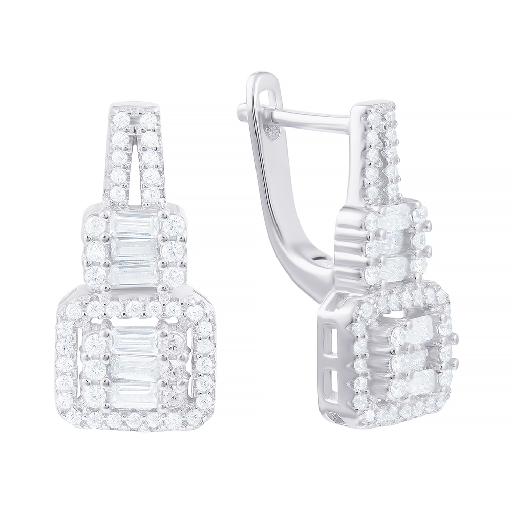 Серьги из серебра с кубическим цирконием 2340006010606 Серьги (Ag 925)