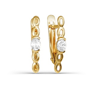 Серьги из золота с фианитами 124288 Серьги (Au 585)