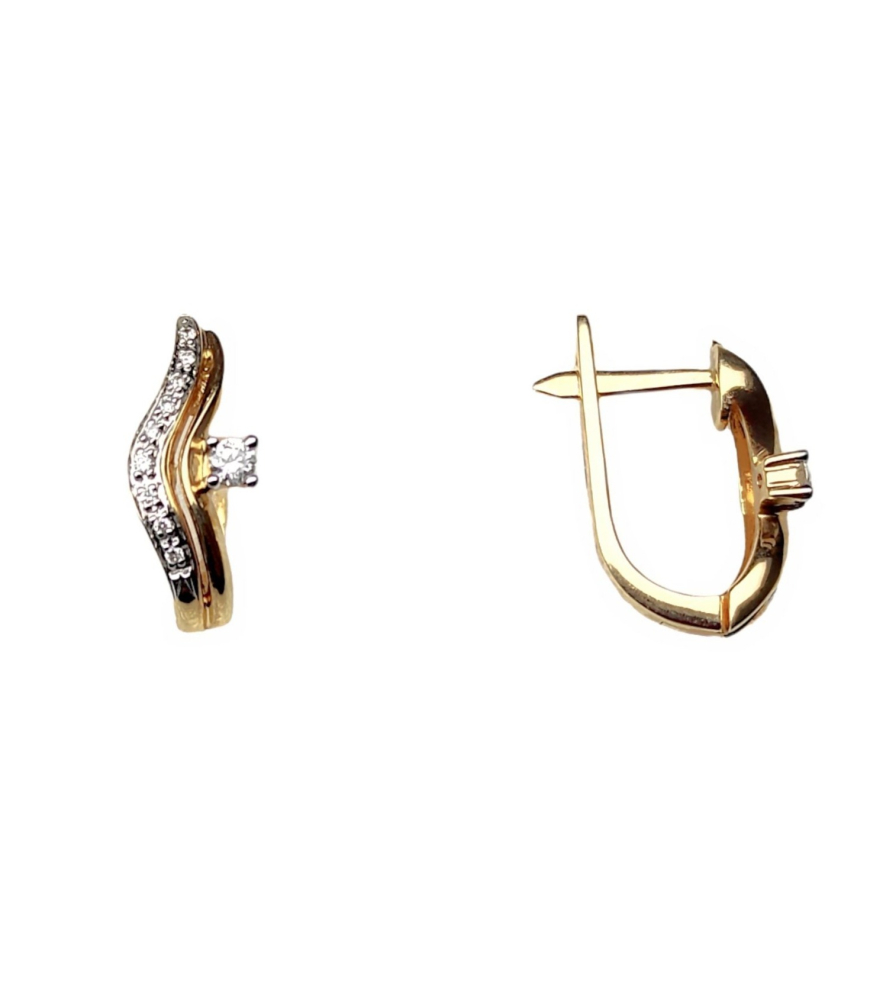 Серьги из желтого золота с бриллиантами 22904*00414886 Серьги (Au 585)