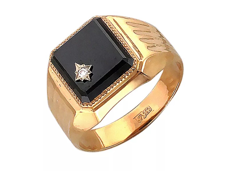 Печатка из золота с фианитами 91-288 Печатка (Au 585)